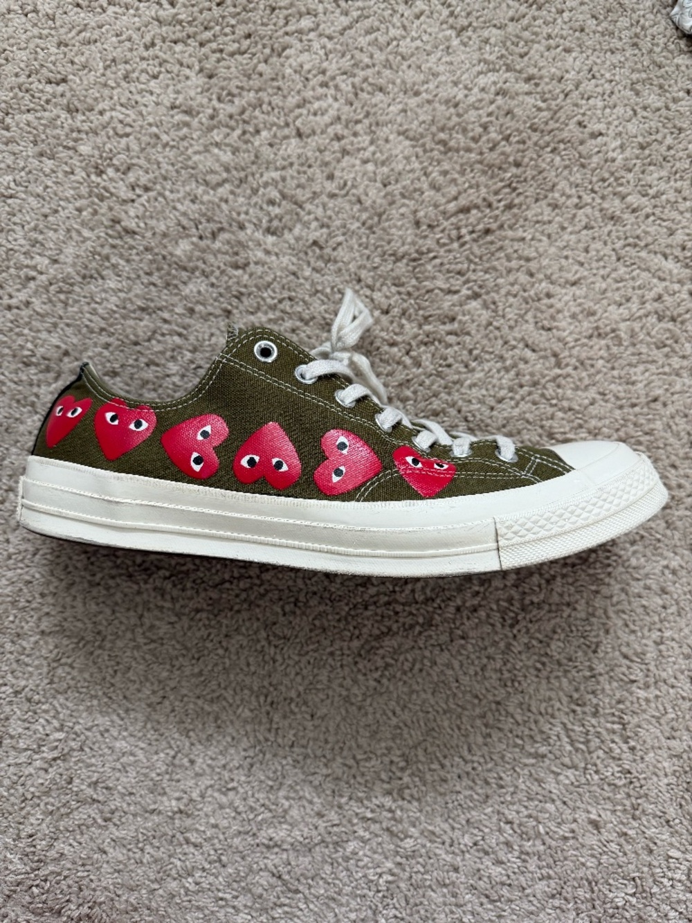 Converse Chuck 70 Low Comme des Garcons CDG Play Olive Green Mens Size 12 162976